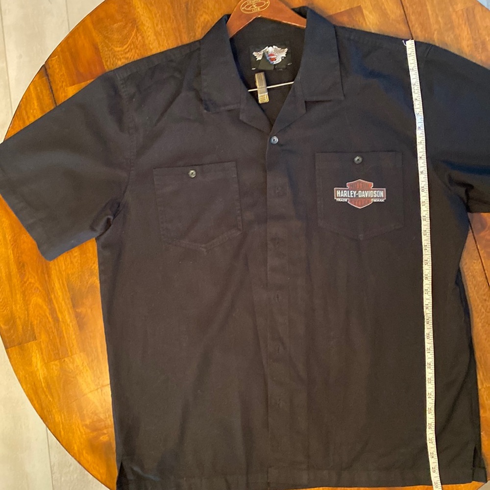 Harley-Davidson Black Short Sleeve Button-Down Camp Shirt